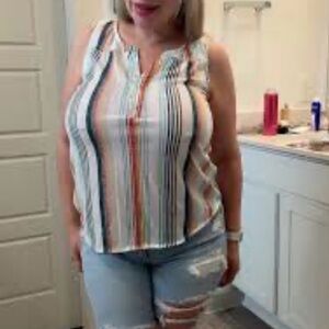 Eden & Olivia Multicolor Striped Blouse